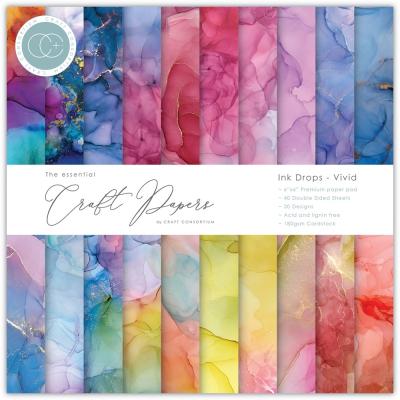 Craft Consortium Designpapier - Ink Drops Vivid Paper Pad